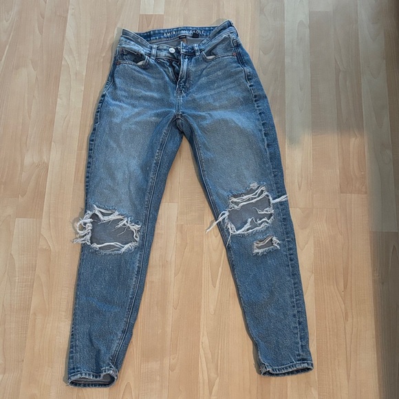 American Eagle Outfitters Ripped Blue Boyfriend Jeans - Picture 1 of 6